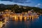 Townscape of Portofino by night