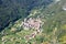 Townscape of village Biacese with mountain panorama near Lake Garda, Italy
