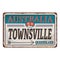 Townsville city queensland australia rusty metal logo plate . Vector design illustrations