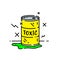 Toxic barrel spill line icon