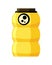 Toxic chemical barrel. Steel tank with flammable waste. Container oil icon in flat style. Dangerous substance. Storage