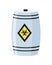 Toxic chemical barrel. Steel tank with radioactive waste. Container biohazard icon in flat style. Dangerous substance