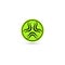 Toxic green vector icon. Radiation pictogram. Biohazard Warning symbol. Science atomic reactor tech simple isolated