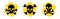 Toxic Hazard Grunge Symbols. Poison vector signs. Skull and crossbones signs. Danger vector signs