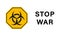Toxic Nuclear War Symbol. Stop Hazard Nuke War. No Radiation Atom Dangerous Weapon Sign. Caution Atomic Biohazard War