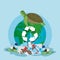 toxic plastics waste pollution and turtle animal contamination