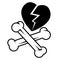 toxic relationships symbol heartbreak and bone abusive manipulative deadly love icon end broken partner