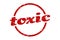 toxic sign. toxic round vintage stamp.