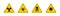 Toxic symbol. Sign of hazard of covid19. Icon of radiation. Symbol of biohazard. Danger from radioactive, chemical substance.