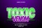 Toxic venom editable text effect 3 dimension emboss neon style