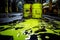 Toxic Waste Spill: Corroded Barrel Unleashes Vibrant Neon Green Liquid