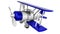 Toy airplane on a white background. biplane. 3D rendering