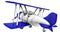 Toy airplane on a white background. biplane. 3D rendering