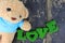 Toy bear and words of love