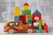 Toy Blocks City, Baby House Building Bricks, Kids Wooden Cubic o
