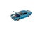 Toy blue muscle car with open hood isolated