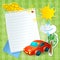 Toy car paper postcard template