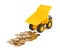 Toy car truck and money coins