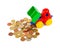 Toy car truck and money coins