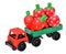 Toy car the truck with strawberry wooden toy