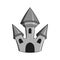 Toy castle icon, black monochrome style
