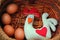 Toy Chicken wooden basket eggs day