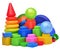 Toy composition with ball pyramid cubes constructor elements