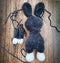 Toy creation work process, handmade, toy hare, crochet