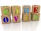 Toy cubes with message GAME OVER