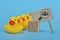 Toy ducks with search talent or candidate symbol. Looking for employees and job, business, human resource