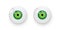 Toy eyes vector illustration. Wobbly plastic open green eyeballs of dolls looking forward round parts with black pupil
