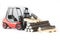 toy forklift truck and shopping cart with construction steel