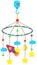 Toy for hanging over crib. Carousel with toys, space object and music for baby falling asleep