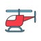 Toy helicopter color icon