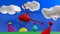 toy helicopter with textile clouds children's toys fictional world playground