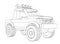 Toy jeep . Coloring picture. Car outline picture