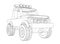 Toy jeep . Coloring picture. Car outline picture