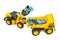 Toy loader and truck with puzzle