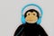 Toy monkey with headphones