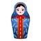 Toy nested doll icon, cartoon style