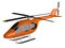 Toy orange helicopter isolated