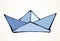 Toy paper boat. Vector drawing