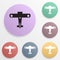 Toy plane badge color set icon. Simple glyph, flat vector of toys icons for ui and ux, website or mobile application