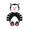 Toy plush cat. Black and white cat. Cutie pet.