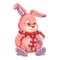 Toy plush pink bunny