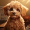 Toy poodle cute animal, dog portrait, home background - Generative AI