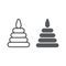 Toy pyramid line and glyph icon, child and play, tower sign, vector graphics, a linear pattern on a white background.