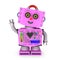 Toy robot girl waving hello