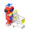 Toy robot and shopping cart