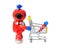 Toy robot and shopping cart with hand